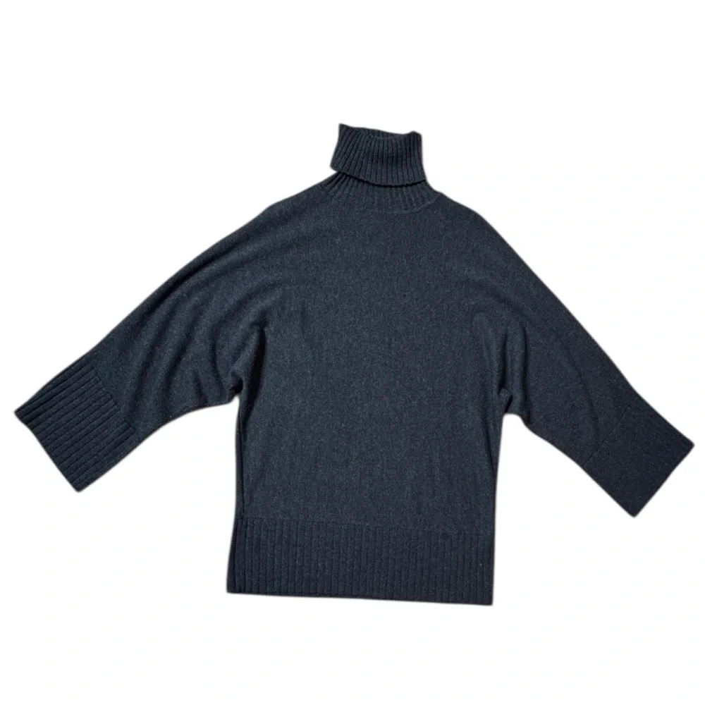 Adolfo Dominguez Merino Wool Dolman Sleeve Turtleneck Tunic Sweater size M